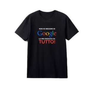 T-Shirt ironica uomo personalizzata la mia ragazza sa tutto idea regalo