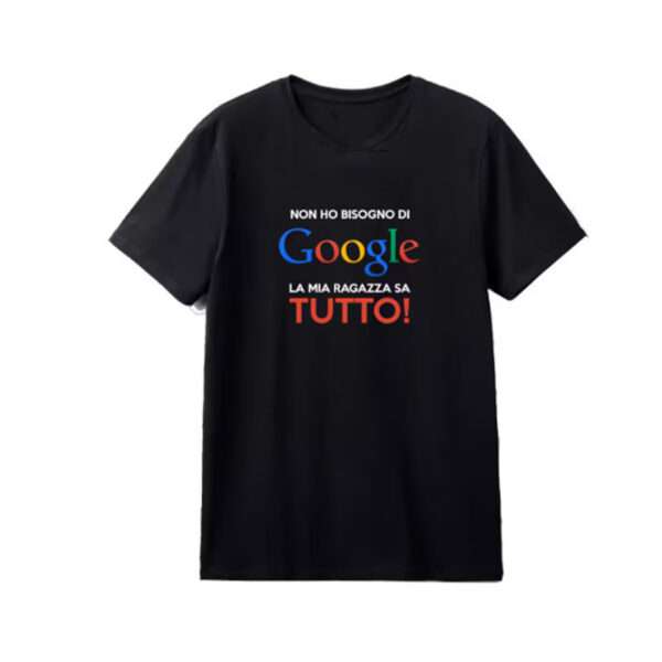 T-Shirt ironica uomo personalizzata la mia ragazza sa tutto idea regalo
