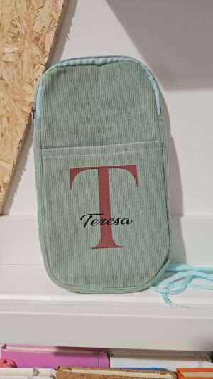 Porta cellulare da donna in velluto a coste personalizzato con nome - immagine 6