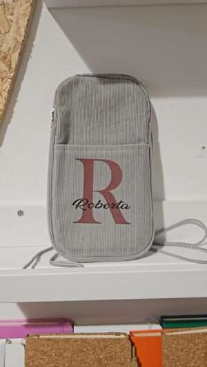 Porta cellulare da donna in velluto a coste personalizzato con nome - immagine 5