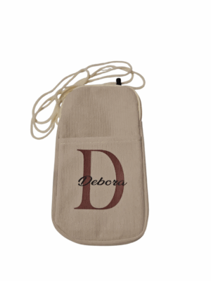Porta cellulare da donna in velluto a coste personalizzato con nome