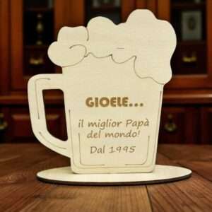 Targa in legno personalizzata per papà boccale birra idea regalo originale - immagine 4