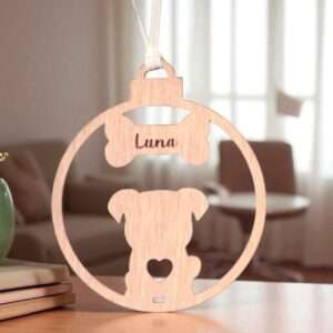 Decorazione in legno personalizzata a incisione con nome del cane - immagine 4