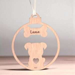 Decorazione in legno personalizzata a incisione con nome del cane - immagine 3