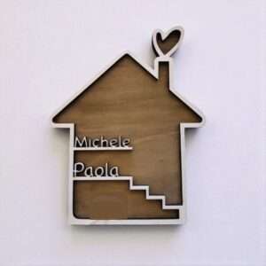 Decorazione casa in legno personalizzata con nomi idea regalo casa nuova - immagine 3