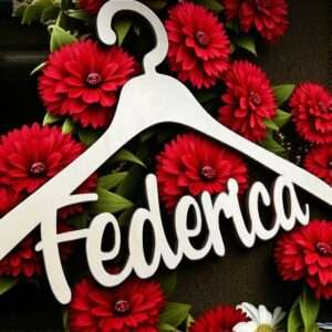 Gruccia in legno personalizzabile con nome idea regalo originale nascita - immagine 3