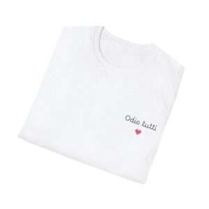 T-Shirt personalizzata odio tutti con cuore maglia divertente sarcastica unisex - immagine 4