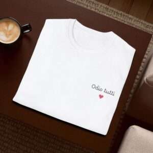 T-Shirt personalizzata odio tutti con cuore maglia divertente sarcastica unisex - immagine 2