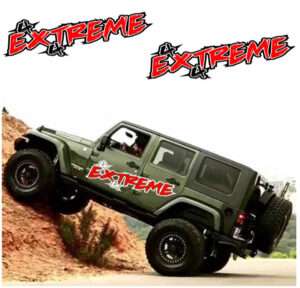 Coppia adesivi 4x4 extreme laterali sticker jeep & fuoristrada 100x30 cm